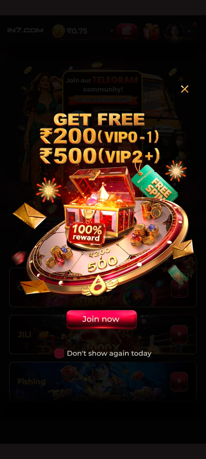 IN7 Game jackpot ranking leaderboard screen